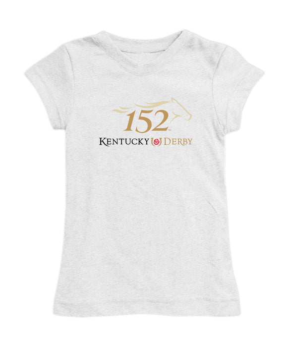 Kentucky Derby Girl´s Fitted Cotton T-shirt  - White