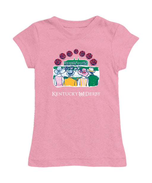 Kentucky Derby Girl´s Fitted Cotton T-shirt  - Light Pink