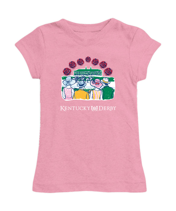 Kentucky Derby Girl´s Fitted Cotton T-shirt  - Light Pink