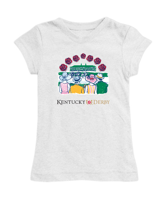 Kentucky Derby Girl´s Fitted Cotton T-shirt  - White