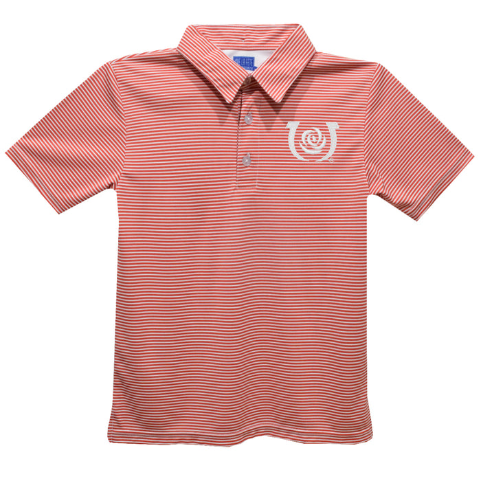 Kentucky Derby Embroidered Red Cardinal Stripes Short Sleeve Polo Box Shirt