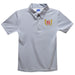 Kentucky Derby Embroidered Gray Stripes Short Sleeve Polo Box Shirt