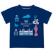 Kentucky Derby Vive La Fete Boys Game Day Blue Short Sleeve Tee with Logo Print
