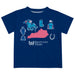 Kentucky Derby Vive La Fete Boys Game Day Blue Short Sleeve Tee with Logo Print