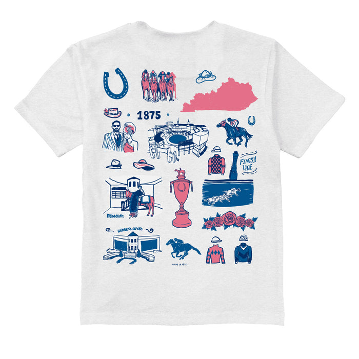 Kentucky Derby Impressions Artwork Youth Cotton T-Shirt  - White