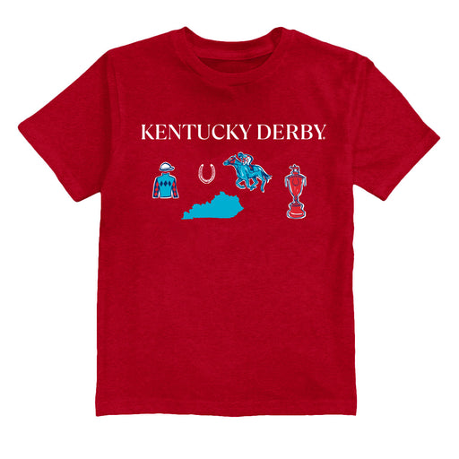 Kentucky Derby Boys Red Cotton Short Sleeve Tee