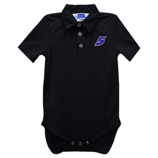 Kyle Larson Vive La Fete Vive La Fete Solid Polo Bodysuit - Black