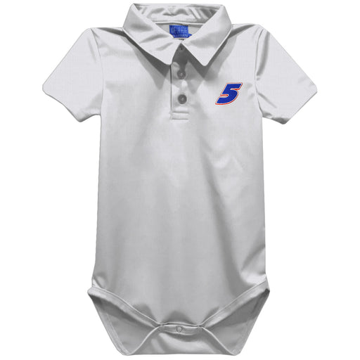 Kyle Larson Vive La Fete Solid Polo Bodysuit - White