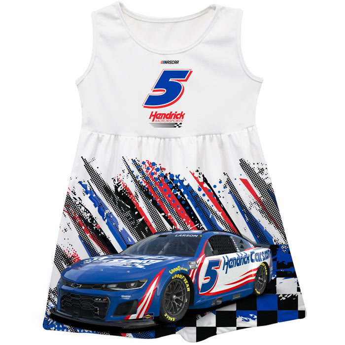 Kyle Larson Nascar Abstract Check Halftones Tank Dress - White