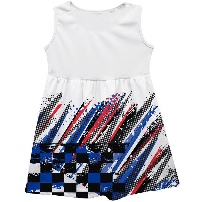 Kyle Larson Nascar Abstract Check Halftones Tank Dress - White - Vive La Fête - Online Apparel Store