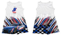 Kyle Larson Nascar Abstract Check Halftones Tank Dress - White - Vive La Fête - Online Apparel Store