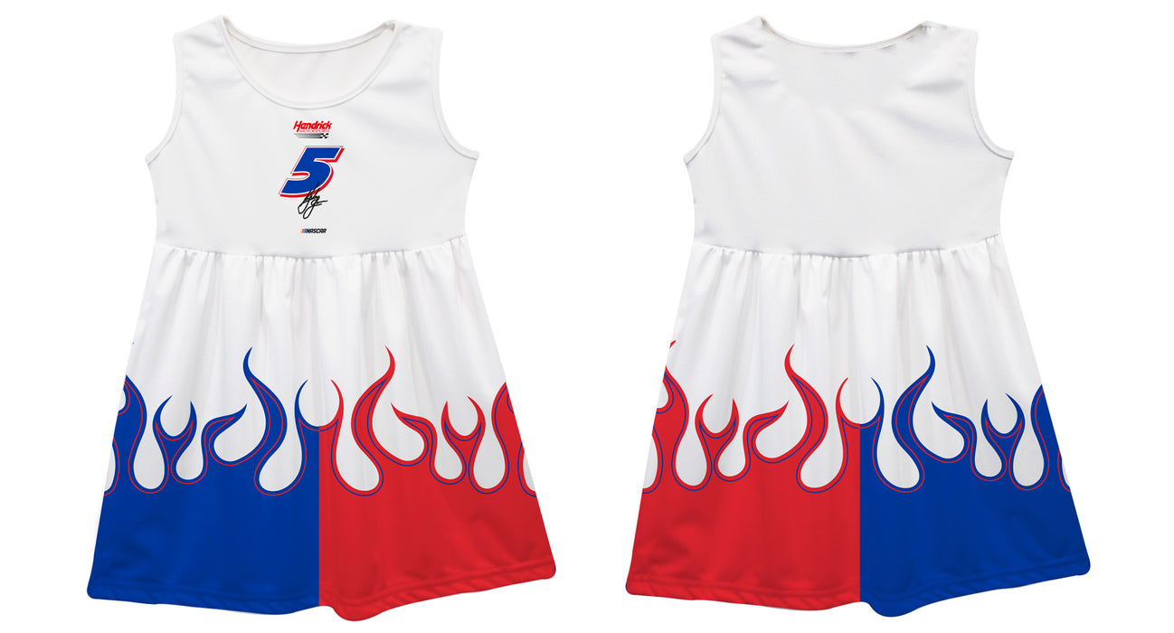 Kyle Larson Nascar Car  Flames Tank Dress - White