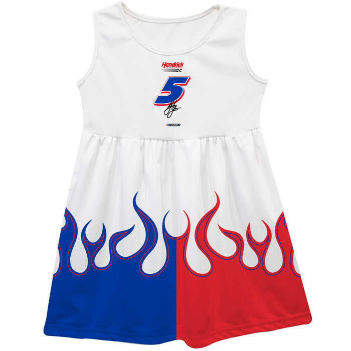 Kyle Larson Nascar Car  Flames Tank Dress - White