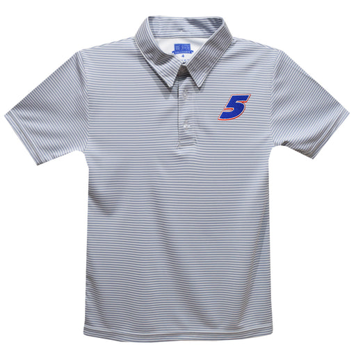 Kyle Larson Vive La Fete Pencil Stripe Polo - Gray