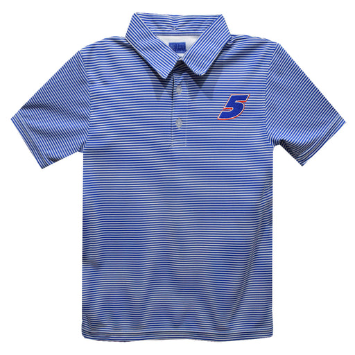 Kyle Larson Vive La Fete Pencil Stripe Polo - Blue