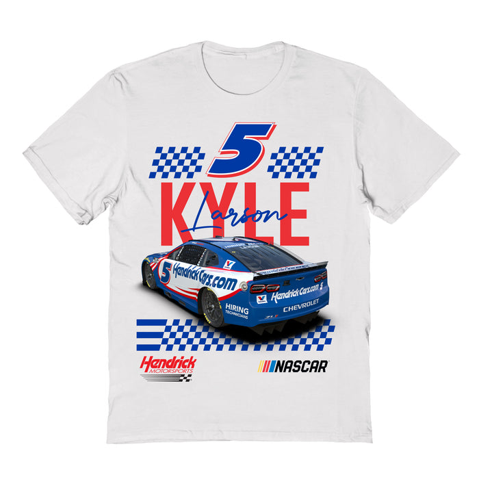 Kyle Larson Vive La Fete Racing Car T-Shirt - White