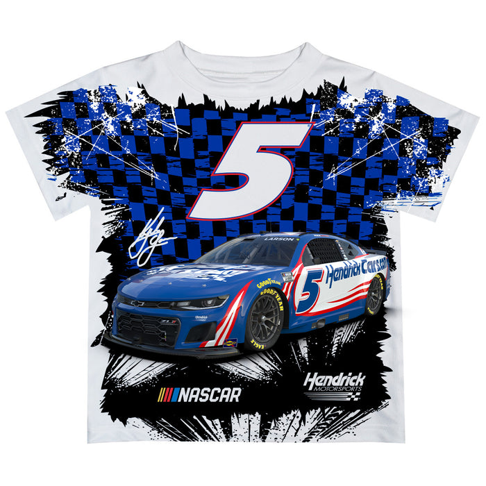 Kyle Larson NASCAR White and Blue Kids Tshirt