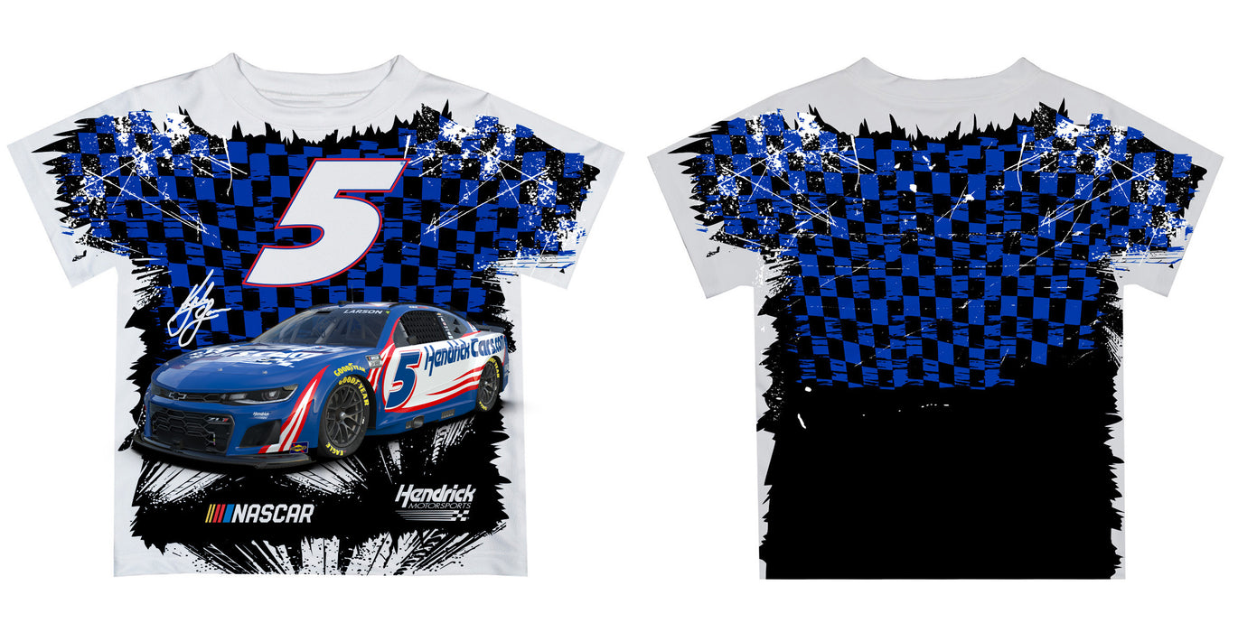 Kyle Larson NASCAR White and Blue Kids Tshirt - Vive La Fête - Online Apparel Store