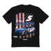 Kyle Larson NASCAR American Flag Cotton T-Shirt - Black
