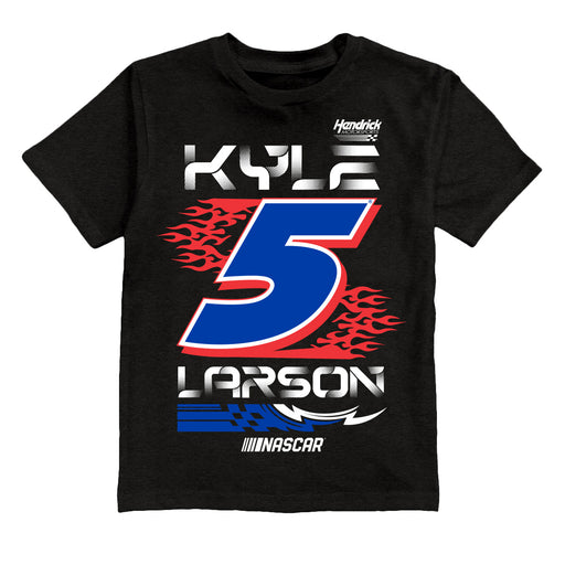 Kyle Larson NASCAR Fire number Cotton T-Shirt - Black