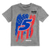 Kyle Larson NASCAR American Flag Cotton T-Shirt - Grey