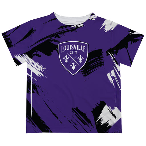 Louisville City FC Paint Brush Boys Game Day Purple Short Sleeve Tee