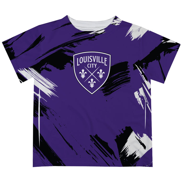 Louisville City FC Paint Brush Boys Game Day Purple Short Sleeve Tee