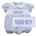 Manchester City Smocked Light Blue Gingham Girls Bubble - Vive La Fête - Online Apparel Store