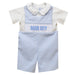 Manchester City Smocked Light Blue Gingham Jon Jon And Short Sleeve White Shirt