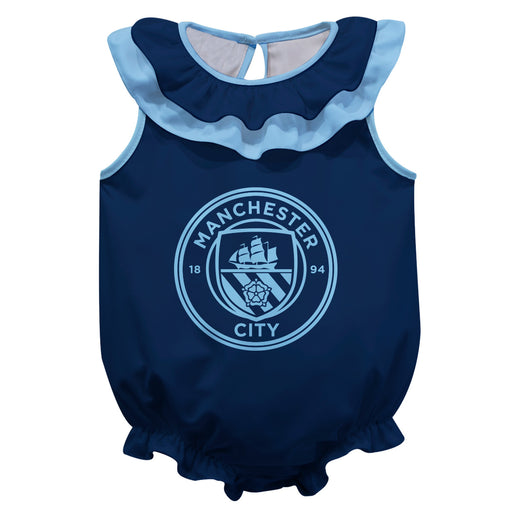 Manchester City Sleeveless Ruffle Onesie Logo Bodysuit