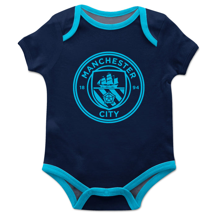 Manchester City Infant Blue Short Sleeve Onesie Logo Bodysuit