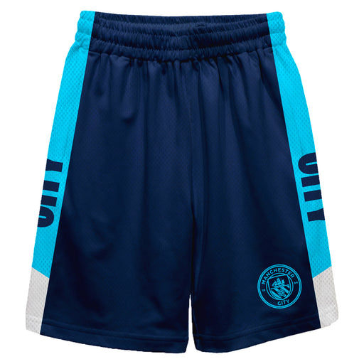 Manchester City Boy Stripes Boys Solid Light Blue Athletic Mesh Short