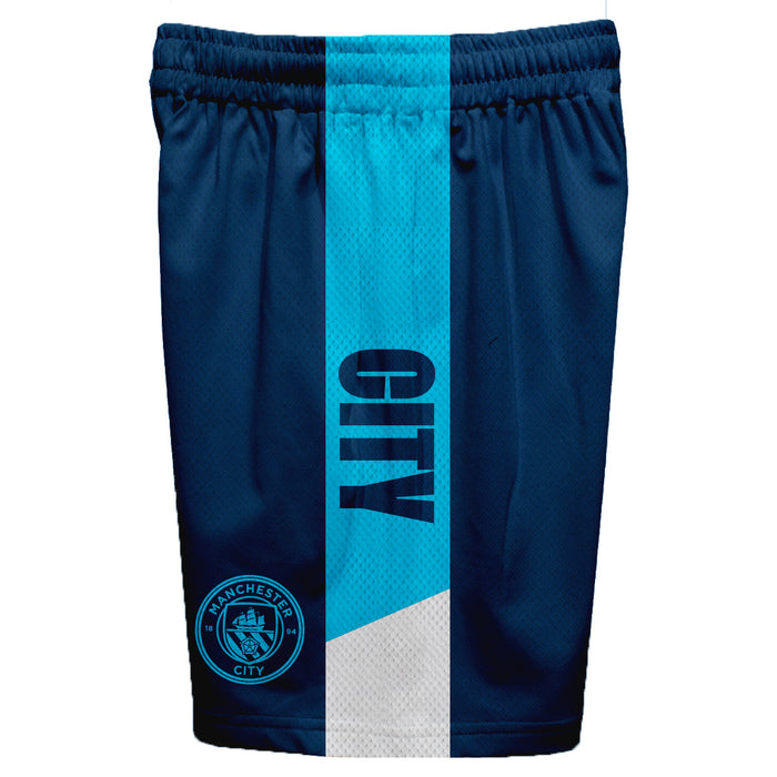Manchester City Boy Stripes Boys Solid Light Blue Athletic Mesh Short - Vive La Fête - Online Apparel Store