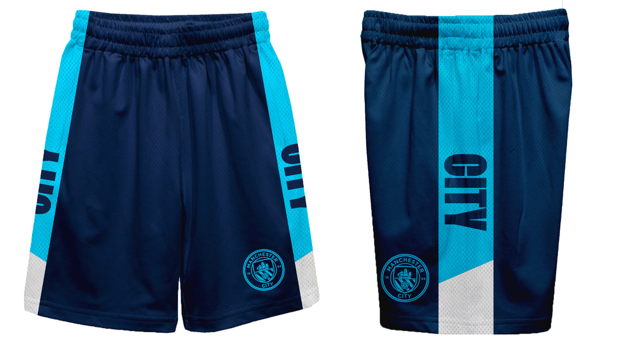 Manchester City Boy Stripes Boys Solid Light Blue Athletic Mesh Short - Vive La Fête - Online Apparel Store