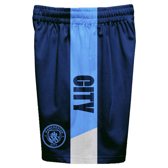 Manchester City Boy Stripes Boys Solid Light Blue Athletic Mesh Short - Vive La Fête - Online Apparel Store