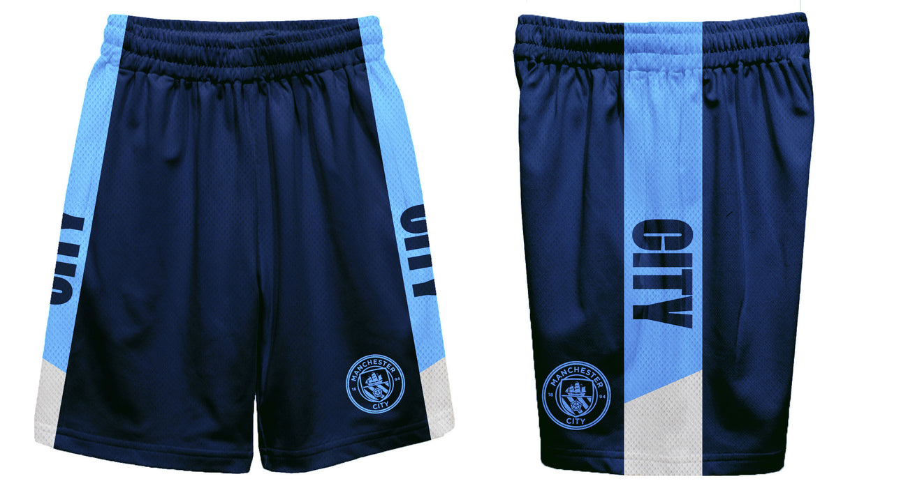 Manchester City Boy Stripes Boys Solid Light Blue Athletic Mesh Short - Vive La Fête - Online Apparel Store