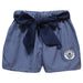 Manchester City Embroidered Navy Gingham Girls Short With Sash