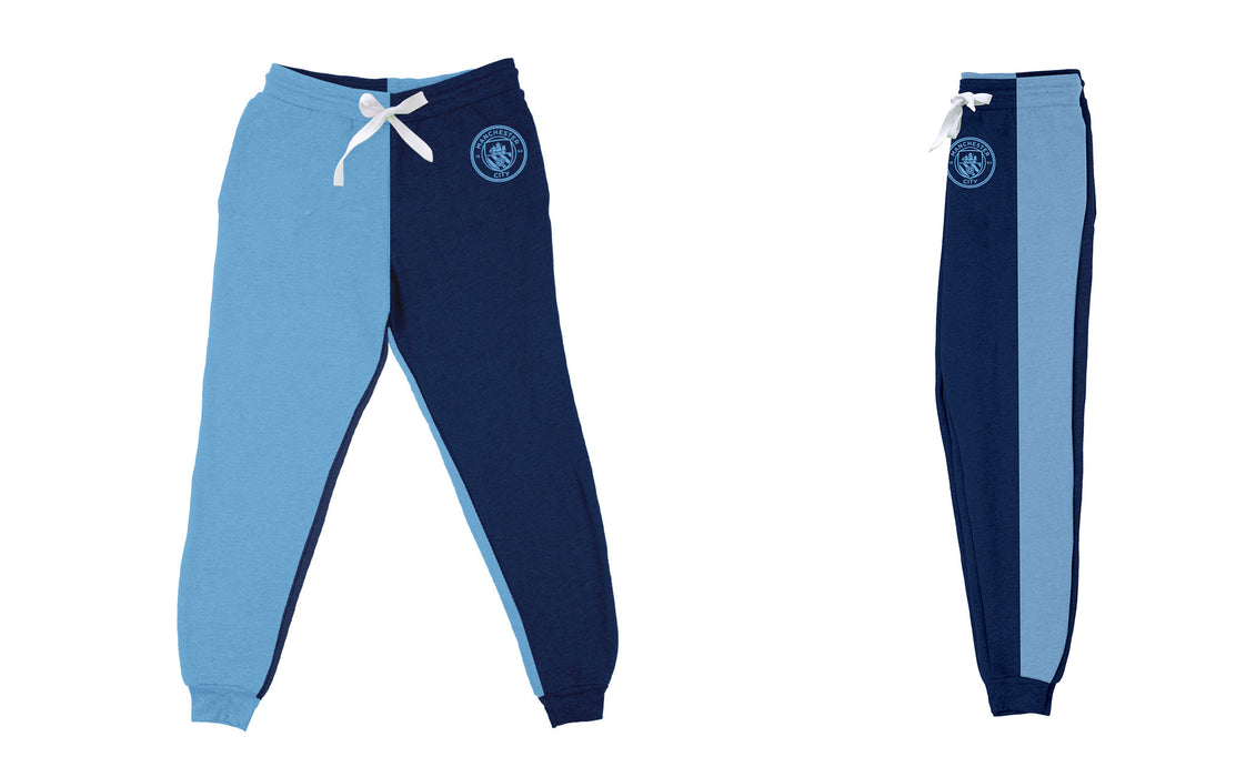 Manchester City Color Block Kids Blue Light Blue Fleece Jogger - Vive La Fête - Online Apparel Store
