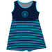 Manchester City Girls Sleeveless Tank Dress Solid Blue Logo Stripes on Skirt