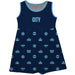 Manchester City Girls Sleeveless Tank Dress Solid Blue Logo Stripes on Skirt