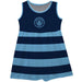 Manchester City Girls Sleeveless Tank Dress Solid Blue Logo Stripes on Skirt