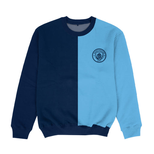 Manchester City Blue Crew Neck With Color Block Desing