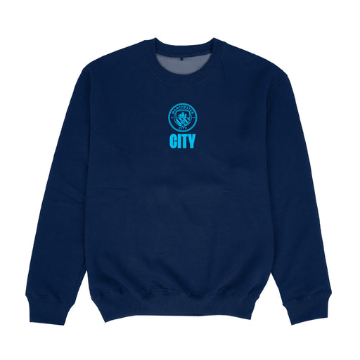 Manchester City Blue Crew Neck With Color Block Desing
