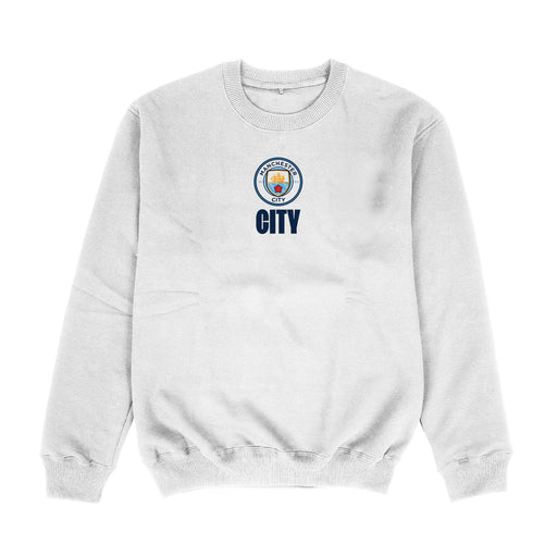 Manchester City White Crew Neck With Color Block Desing