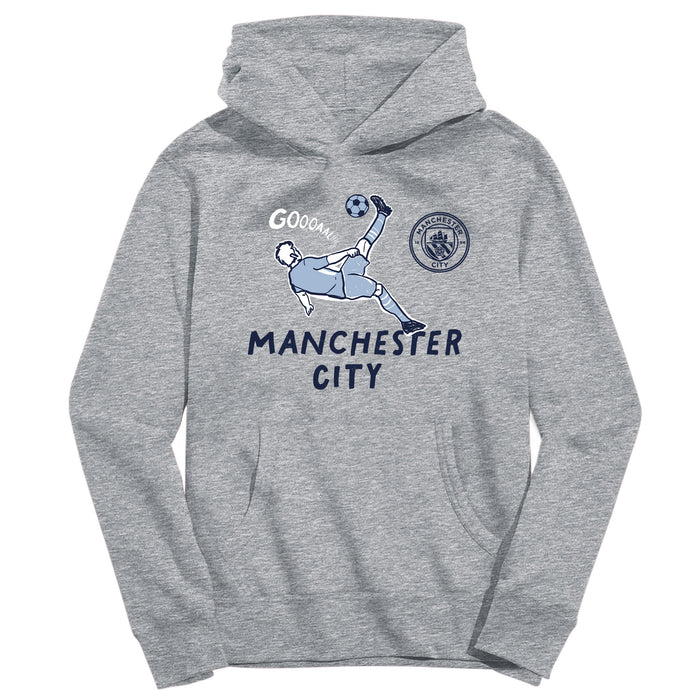 Manchester City Youth Grey Pullover Cotton Hoodie