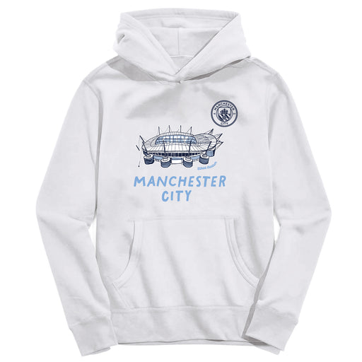 Manchester City Youth White Pullover Cotton Hoodie