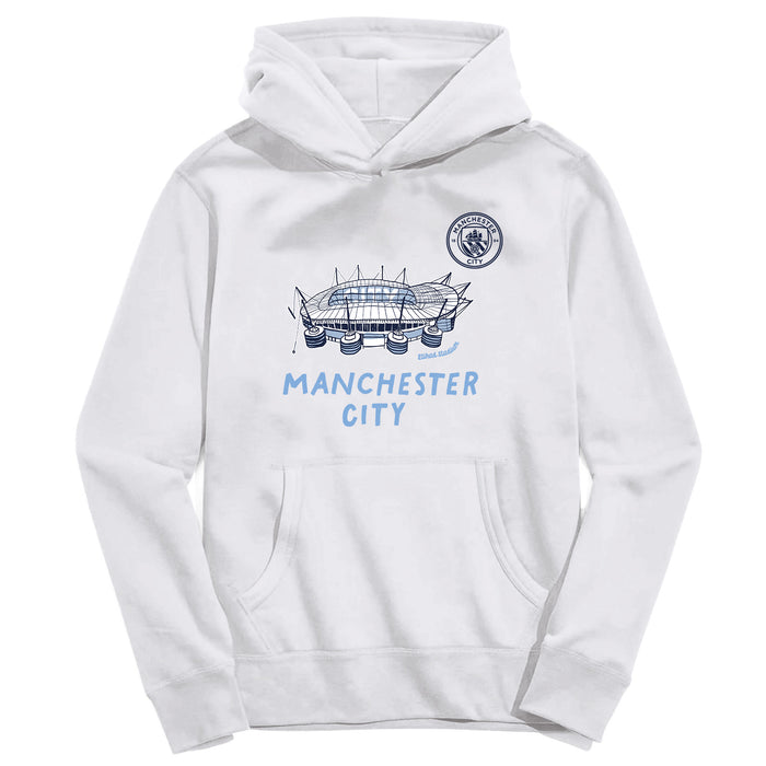 Manchester City Youth White Pullover Cotton Hoodie