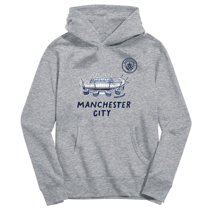 Manchester City Youth Grey Pullover Cotton Hoodie
