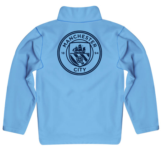 Manchester City Light Blue Quarter Zip Pullover Solid Color - Vive La Fête - Online Apparel Store