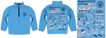 Manchester City Hand Sketched Impressions Artwork Light Blue Boys Quarter Zip Pullover - Vive La Fête - Online Apparel Store